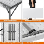 SUPER DEAL 3 Foot Square Folding Card Table, Indoor Outdoor Portable Plastic - Image 7