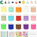 KAMJUNTAR Macaron Matte Lanyard String, 15 Rolls Gimp Boondoggle String Plastic by KAMJUNTAR
