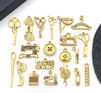 WOCRAFT 60pcs Antique Gold Sewings Bracelet Charms - Image 5