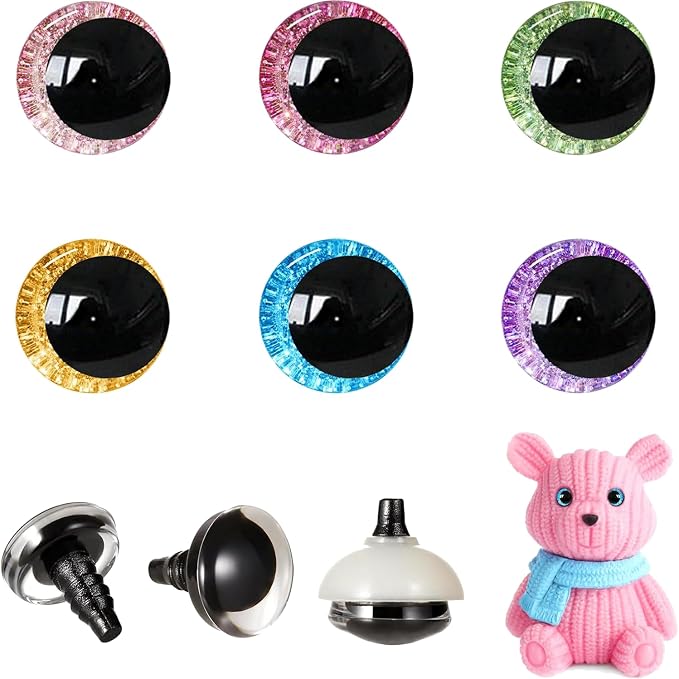 MUCUNNIA 120pcs 14mm 3D Sparkle Moon Safety Eyes by MUCUNNIA