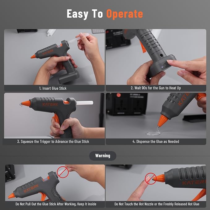 Katerk 12V Cordless Hot Glue Gun Kit - Image 8