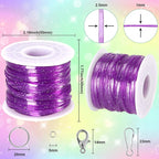 KAMJUNTAR Craft Kit, 15 Rolls Glitter & Laser Lanyard String - Image 6