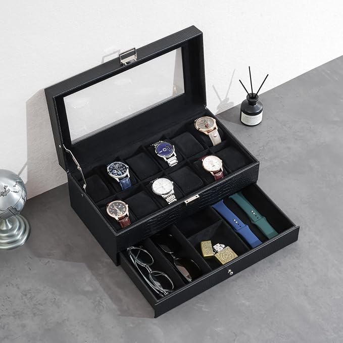 ProCase Watch Box, 12 Slot Mens Watch Case - Image 6