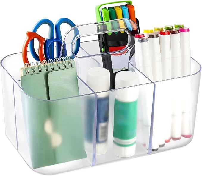 Multiuse Caddy Organizer with Handle, Portable Plastic Tote Bin - Image 9