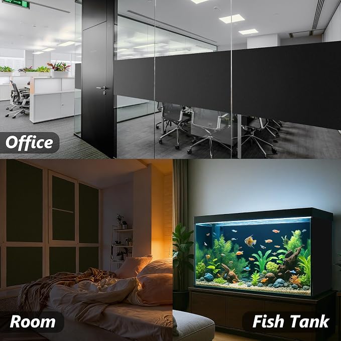 Blackout Window Privacy Film 17.5" x 78.7" | Static Cling, Non-Adhesive Privacy - Image 7