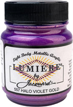 Jacquard Lumiere 2.25oz Fabric Paint Halo Violet Gold by Jacquard
