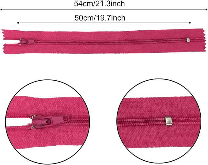 Zippers for Sewing, DOITEM 48 pcs 50cm/20 Inch Multicolor Nylon Coil Zippers - Image 3