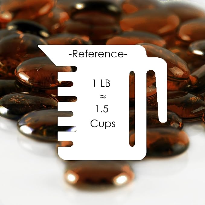 CYS EXCEL X-Large 1.1"-1.35” Dark Amber Glass Flat Gemstone Vase Fillers - Image 2