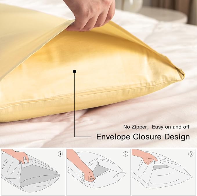 100% Cotton King Pillowcases Set of 2, Deep Dream 600 Thread Count Pillow Cases - Image 3