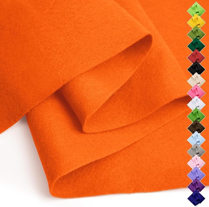 Soft Felt Fabric Sheet 18" x 36", 1.6mm Acrylic Craft Felt, Large Precut Sheet by AblemeDeco