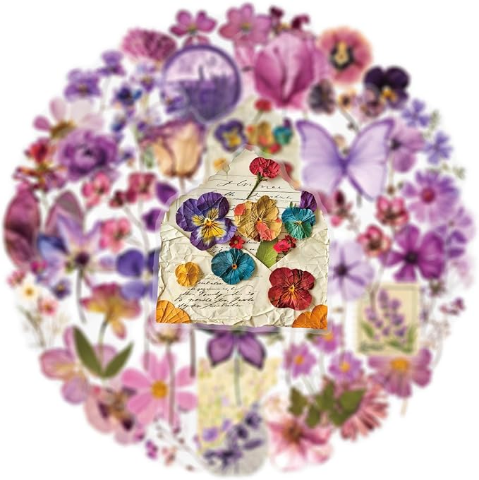 Transparent Flora Scrapbook Stickers Aesthetic Flowers Stickers | Transparent & - Image 4