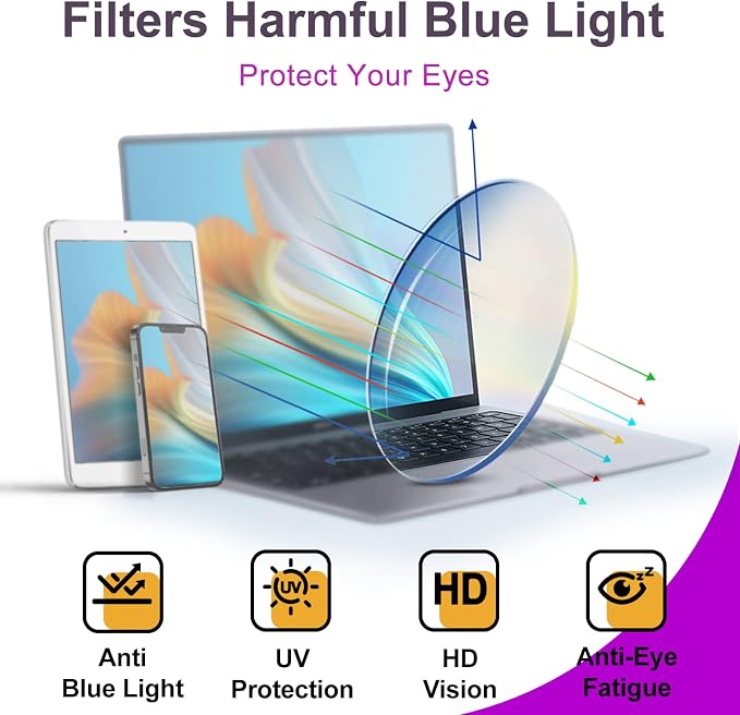 VISOONE Blue Light Blocking Glasses Square - Image 6