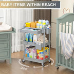 Goovilla 3 Tier Rolling Utility Cart Organizer - Image 6