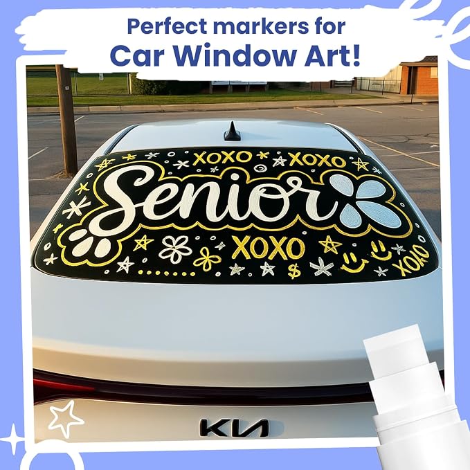 Chalkola 15mm Jumbo Washable Car Window Paint Markers | - Image 3