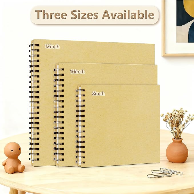 popotop 8x8 Inch Scrapbook Photo Album, 60 Page Decorative Kraft Paper Book - Image 6