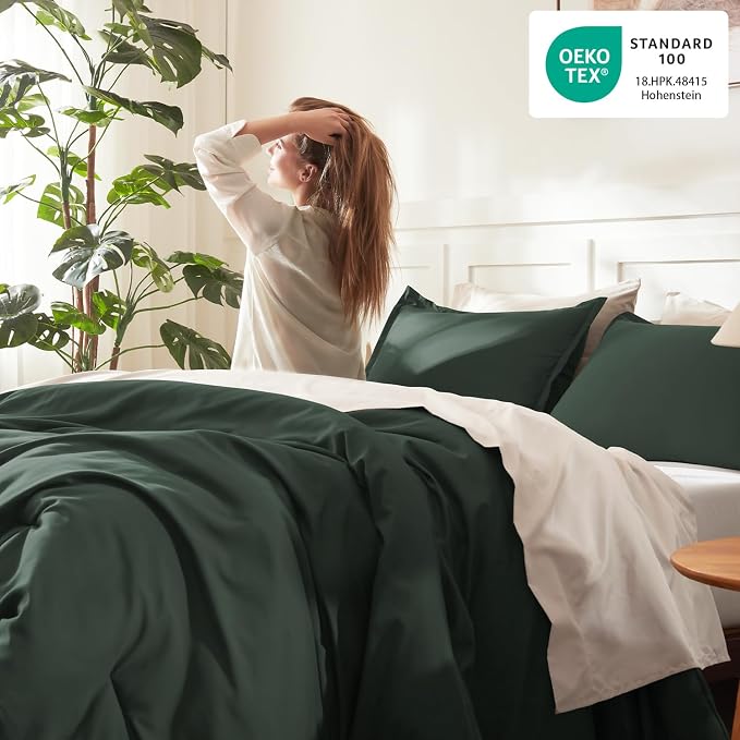 Litanika Forest Green Comforters Oversized King Size, 3 Pieces Lightweight - Image 4