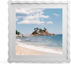 12x12 Picture Frame with Mat for 10x10, Wavy Edge Wooden Real Glass Photo Frame by THKRLOF