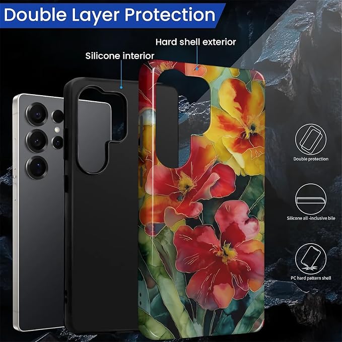 Case for Samsung Galaxy S26 Ultra Case, Vintage Floral Girly Design- Hybrid - Image 6