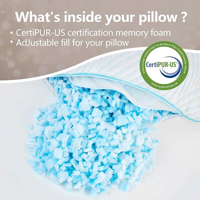Pillows King Size Set of 2 Cooling Memory Foam Pillows - Image 6