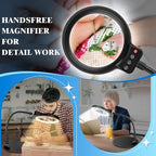 10X 30X Magnifying Glass with Light and Stand, 72 LED 3 Color Modes Stepless - Image 7