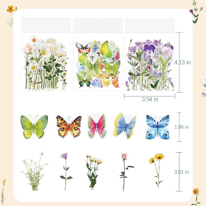 Ychsring Butterfly Floral Stickers Bulk - Image 6