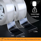 Double Sided Tape Heavy Duty for Wall Decor No Damage to Paint, Nano Two Sided - Image 2