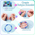 XSEINO About 1200+ pcs 6mm Glass Beads Bracelet Making Kit, 24 Assorted Blue - Image 5