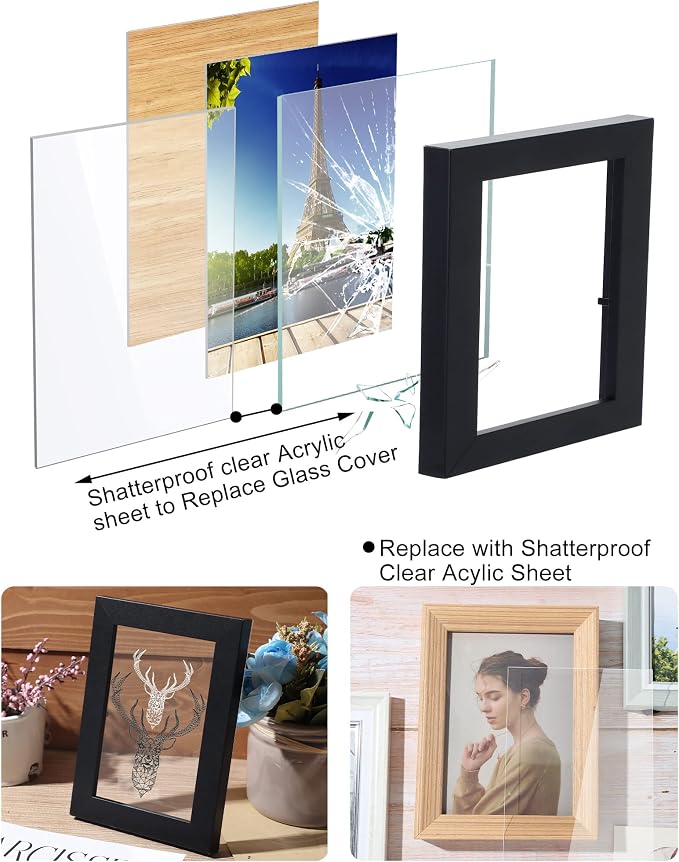 Youyole 50 Pcs 5x7 Inch Clear Acrylic Sheets 1mm/0.04" Thick Blank Panel - Image 5