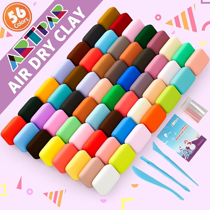 ARTPAR Air Dry Clay Kit, 56 Colors Modeling Magic Clay - Image 2