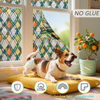 Lattice Stained Glass Window Film Static Cling - Image 3