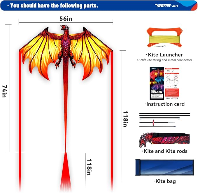 SGftre Complete Kite with Handle, Line & Accessories, Family Outdoor Activities - Image 5