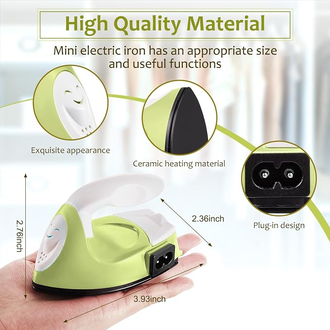 Honoson Mini Craft Iron Mini Heat Press Small Iron 3.93 x 2.36 x 2.76 in - Image 2