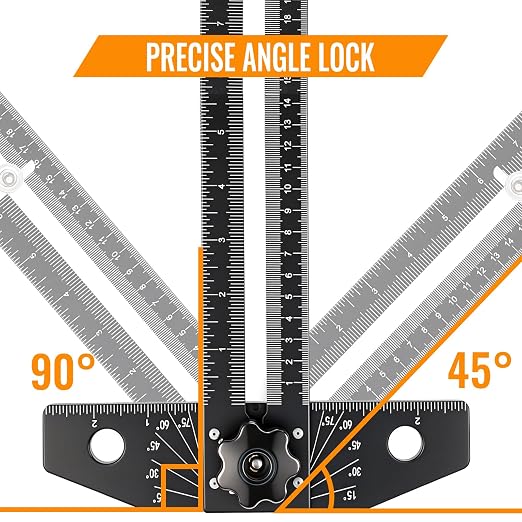 GRENPRO Combination Speed T-Square Ruler Angle Finder Woodworking Tools | - Image 3