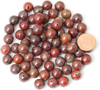35PCS 10mm Natural Red Brecciated Jasper Gemstone Round Loose Beads Stone Beads - Image 2