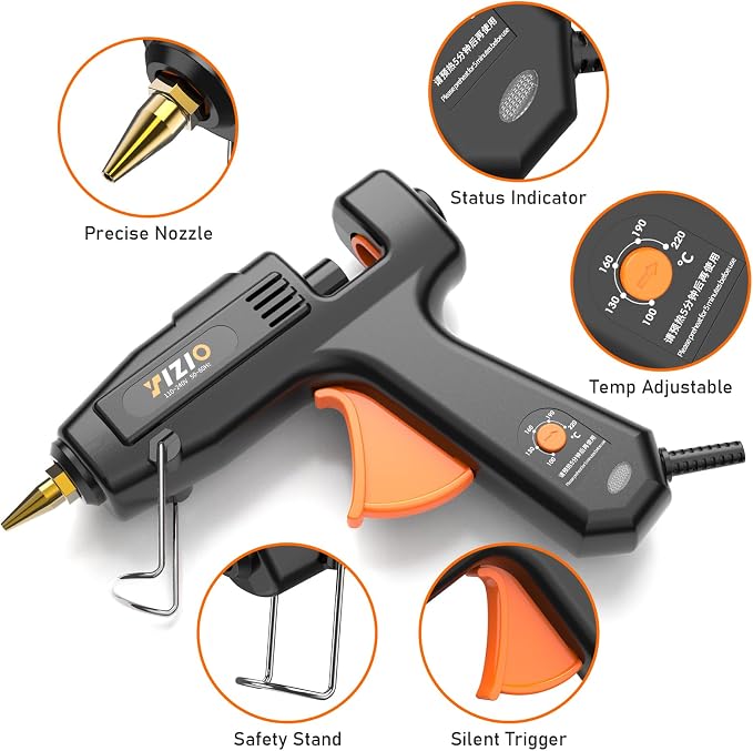 IZIO Full Size Hot Glue Gun and Sticks Set, 100-220W Adjustable Temperature - Image 4