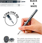 Grabie Black & White Extra Fine Tip Acrylic Paint Marker Set, 6 Pack, 0.7mm - Image 2