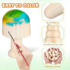 TEHAUX 20pcs Unfinished Mini Wooden Trees 5 Shapes DIY Paintable Wood Craft - Image 3