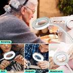 10X Magnifying Glass with Light, Clip on Mganifier with Light, 48 LED Desk Lmap - Image 7