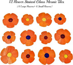 Esweny 12 Flower Stained Glass Mosaic Tiles - Image 4
