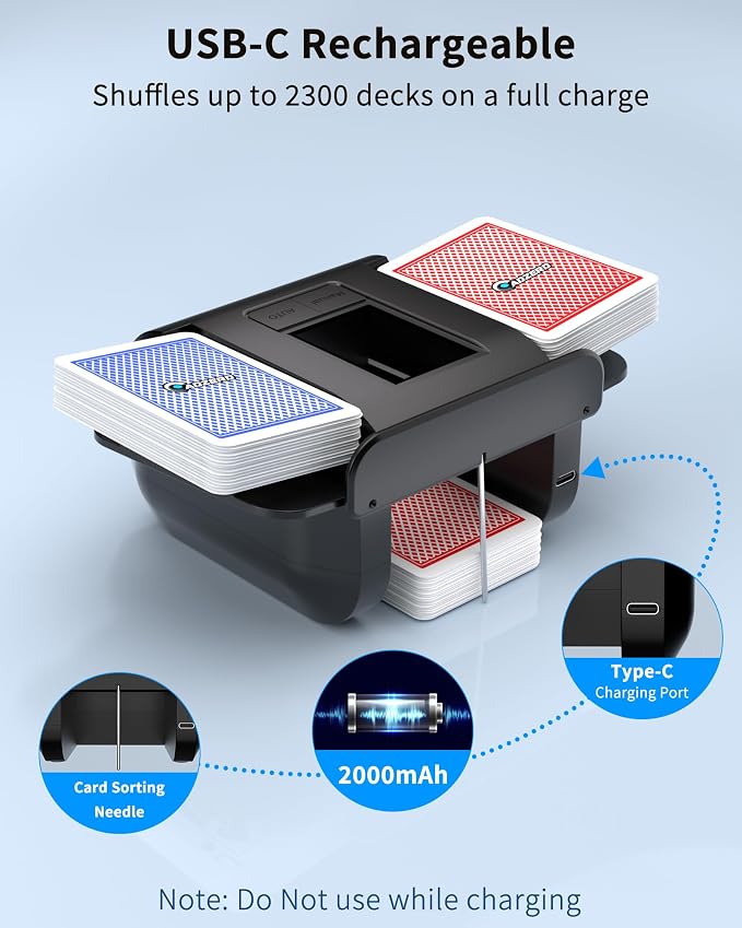 ADZERD Automatic Card Shuffler for 1-2 Decks - Image 3