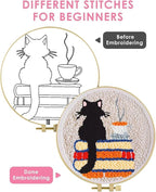 Punch Needle Kit for Beginners Adults-Cat Coffee, - Image 4