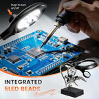 Soldering Helping Hands with LED Light and Magnifier | 2 Alligator Clips - Image 6