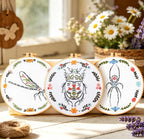 Armindou Hand Embroidery Kits for Beginners Adults, Insect Flowers Embroidery - Image 3
