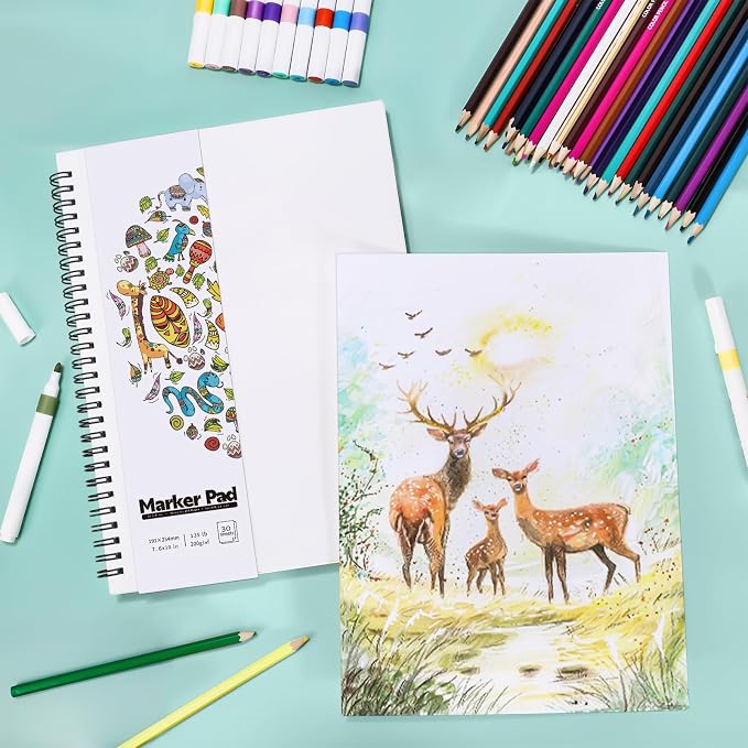 135lb/200gsm Marker Paper Pad, 7.6×10in Double Sided Bleedproof Marker - Image 7