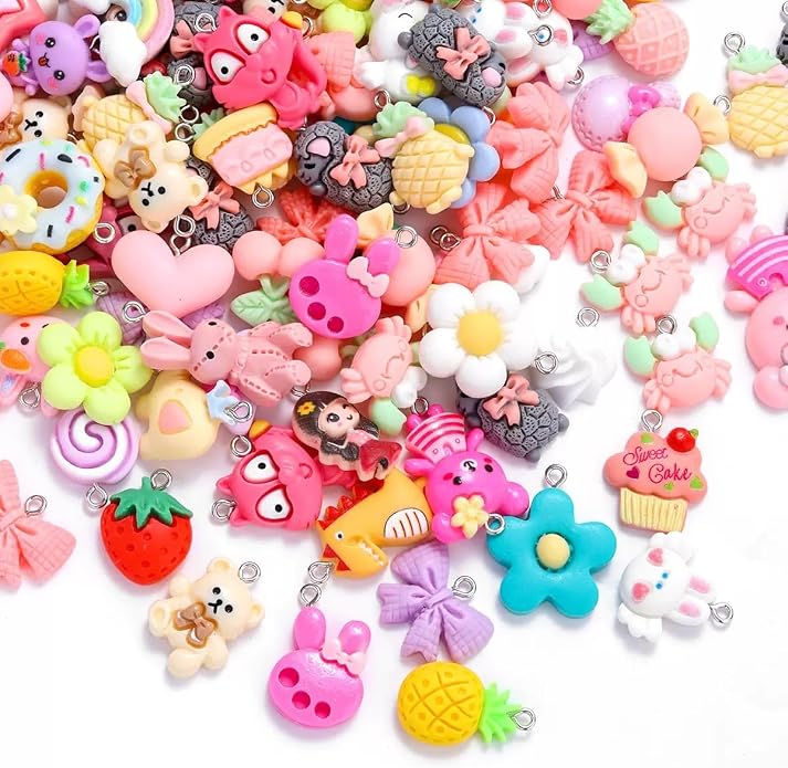 stino 50PCS Plastic Charms for Jewelry keychain Making Supplies | by stino