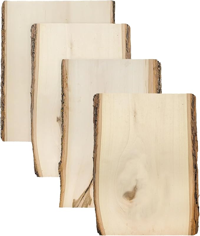 Foggy Bottom Woodworks Rustic Live Edge Basswood Planks, 0.69 X 7 to 9 X 11 by Unknown
