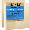 Falling in Art 2 Pack 18x18 Gallery Unfinished Wooden Canvas Panels | Birch by FallinginArt