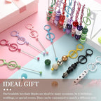 6Pcs Beadable Keychain Bars Blanks Bead Keychain Bar Metal Beaded Keychains - Image 6