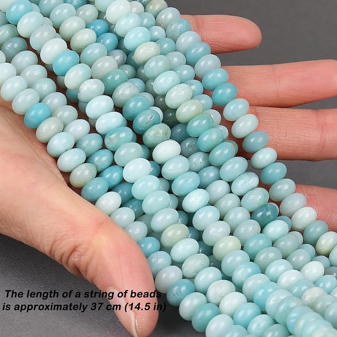 ICAI Beads 5x8mm Natural Stone Beads Rondelle Spacer Loose Beads - Image 2