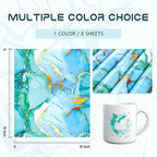 Tintnut Marble Blue Green Permanent Vinyl 8 Pcs 12x10in Self Adhesive Vinyl | - Image 2